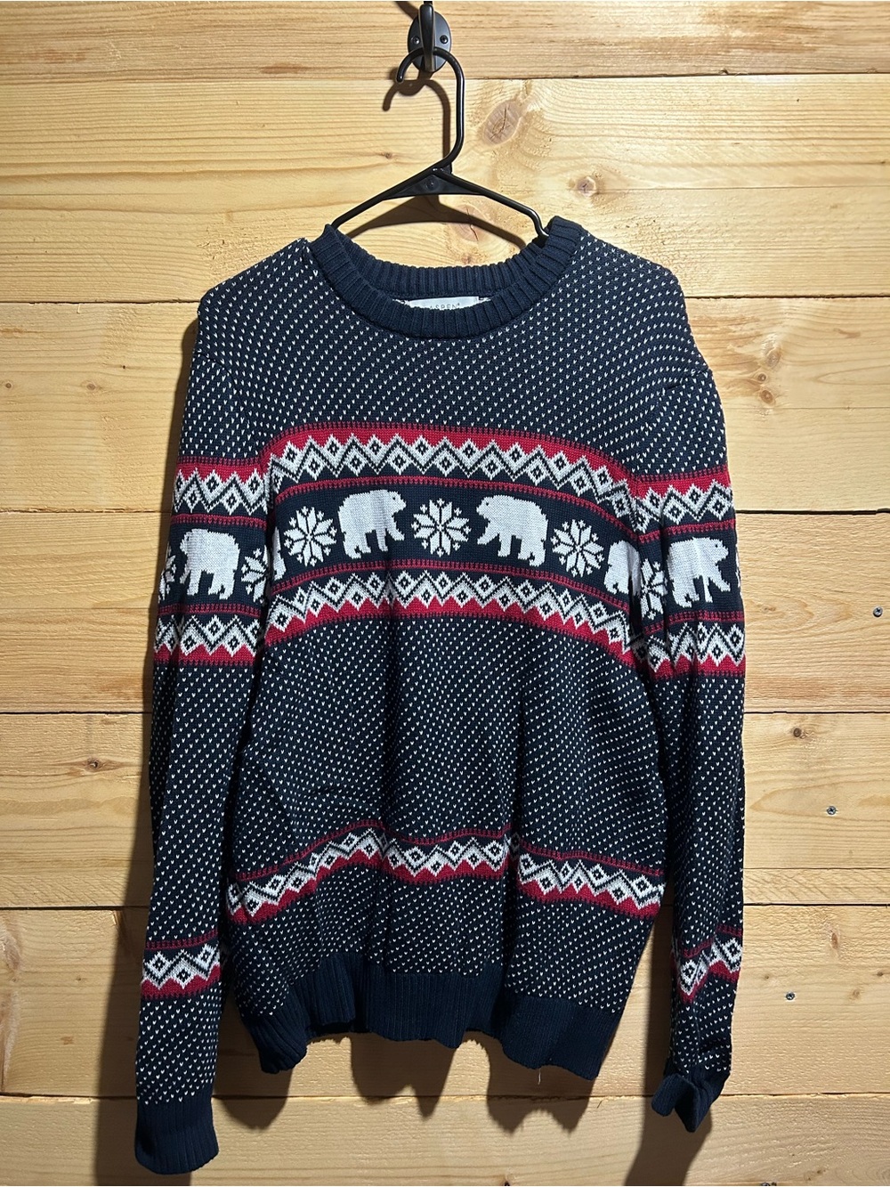 Women’s Navy Fair Isle Polar Bear Knit Sweater